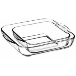 Set de Fuentes para Horno 1690037 Transparente Cristal 1 L (2 Unidades)