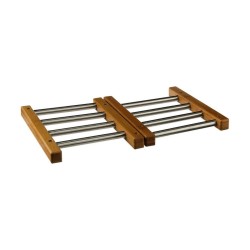 Salvamantel Secret de Gourmet Acero Inoxidable Bambu00fa Extensible (35,2 x 22,2 x 2 cm)