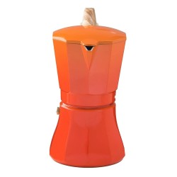 Cafetera Italiana Oroley Petra 6 Tazas Naranja Aluminio