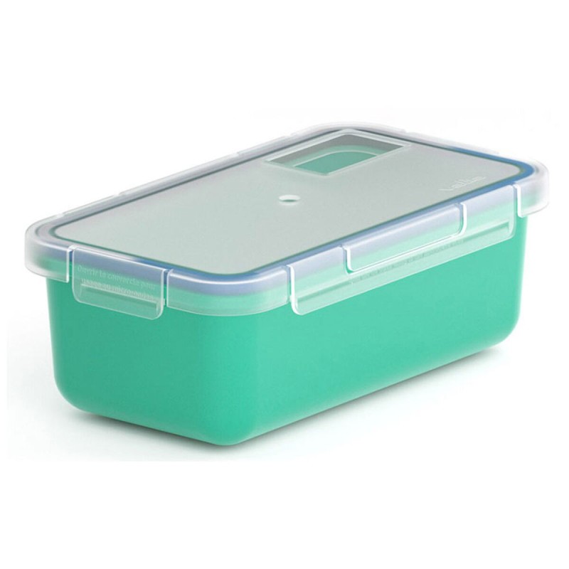 Recipiente Conservador de Alimentos Valira 6090/97 Hermu00e9tico Turquesa Termoplu00e1stico PBT Rectangular 750 ml