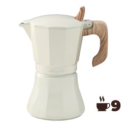 Cafetera Italiana Oroley Petra 9 Tazas Crema Aluminio