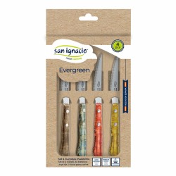 Set de Cuchillos para Carne San Ignacio Evergreen BGEU-6076 Multicolor Acero Inoxidable (4 Unidades)