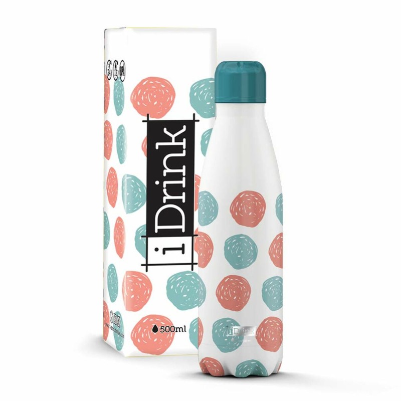 Botella Tu00e9rmica iTotal Dots Blanco Acero Inoxidable 500 ml