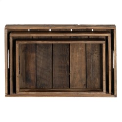 Bandeja de Aperitivos 48 x 32 x 6 cm Natural Madera de abeto 3 Piezas