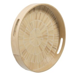 Bandeja de Aperitivos Beige Bambu00fa 35 x 35 x 5 cm Madera MDF