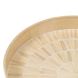 Bandeja de Aperitivos Beige Bambu00fa 35 x 35 x 5 cm Madera MDF