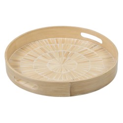 Bandeja de Aperitivos Beige Bambu00fa 35 x 35 x 5 cm Madera MDF