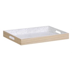 Bandeja de Aperitivos Natural Blanco Bambu00fa 45 x 35 x 5 cm 3 Piezas