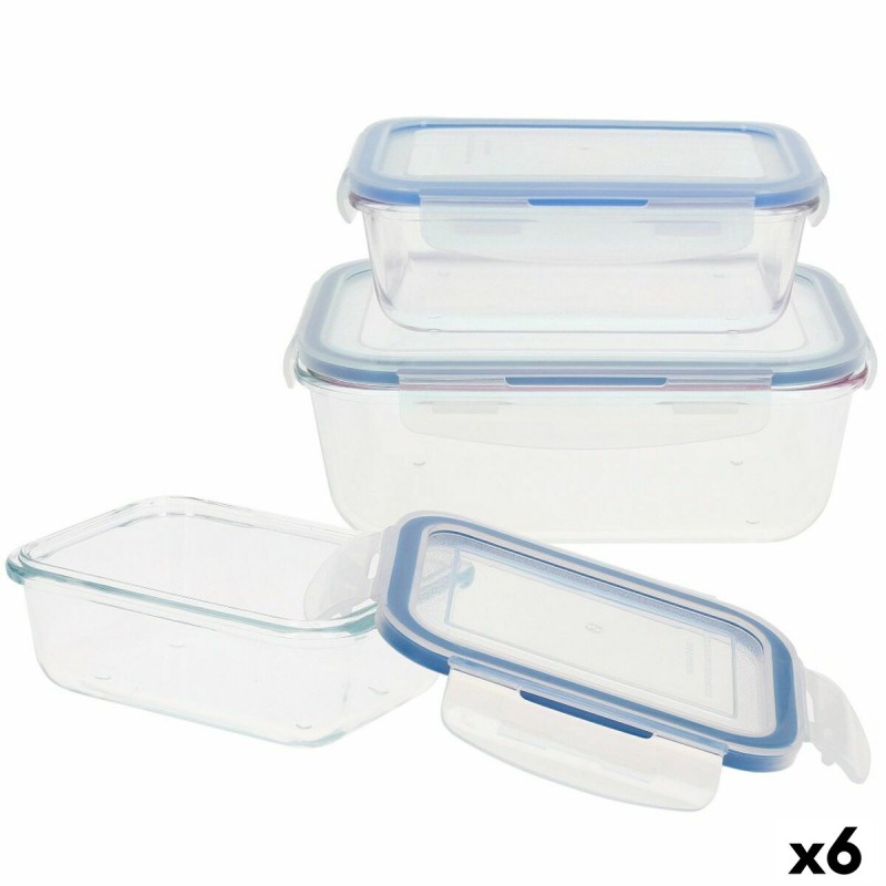 Set de Recipientes de Cocina Hermu00e9ticos Apilables Max Home 6 Unidades 23 x 7,5 x 17,5 cm