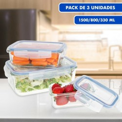 Set de Recipientes de Cocina Hermu00e9ticos Apilables Max Home 6 Unidades 23 x 7,5 x 17,5 cm