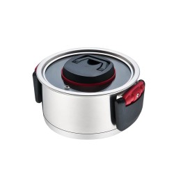 Olla con Tapa Feel Maestro MR-3530-16 Negro Rojo Acero Acero Inoxidable Plu00e1stico u00d8 16 cm 1,6 L