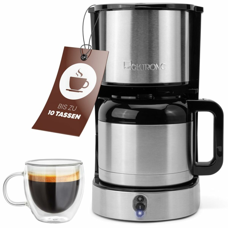 Cafetera Superautomu00e1tica Clatronic KA 3805 Negro Acero 800 W