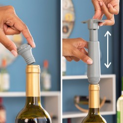 Bomba de Vacu00edo y Tapones para Vino Winuum InnovaGoods (4 tapones)