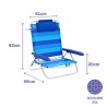 Marbueno Silla Plegable 5 Posiciones Aluminio con Cojin Rayas Azules Playa y Piscina 61X68X82 cm 10242