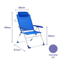 Silla Plegable Marbueno Azul 67 x 99 x 66 cm