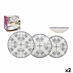 Set de Vajilla La Mediterru00e1nea Tesa 12 Piezas Porcelana (2 Unidades)