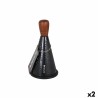 Rallador Percutti Organizer Marru00f3n Negro Madera Acero (2 Unidades)