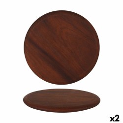 Tabla de servir Viejo Valle Iroko Redondo u00f8 32 x 1,8 cm (2 Unidades)