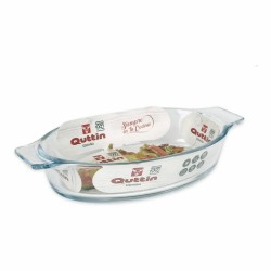 Fuente de Cocina Quttin VEN8435476251502 Oval Vidrio Ovalado 400 ml 20 x 11,5 x 4 cm (8 Unidades) (20 x 11,5 cm)