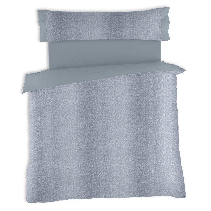 Juego de funda nórdica Alexandra House Living Tena Gris Acero Cama de 105 3 Piezas