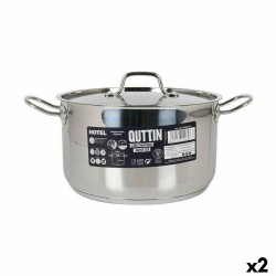 Olla con Tapa Quttin Hotel Acero u00f8 26 x 15 cm (2 Unidades)