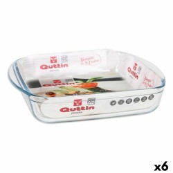 Bandeja para Horno Quttin 63081 1,6 L Vidrio 25 x 21,9 x 5 cm (6 Unidades)