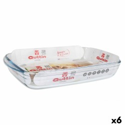 Fuente para Horno Quttin  Transparente Vidrio Rectangular 3 L 35,4 x 22 x 5,5 cm (6 Unidades)