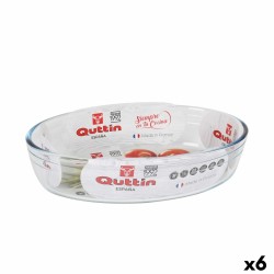 Fuente para Horno Quttin  Vidrio Ovalado 1,8 L 26,2 x 17,8 x 6,1 cm (6 Unidades)