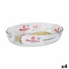 Fuente para Horno Quttin  Transparente Vidrio Ovalado 2,2 L 30,1 x 20,9 x 6,3 cm (4 Unidades)