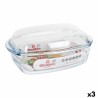 Cacerola Con Tapa Quttin 63096 Vidrio 32,8 x 19,7 x 13 cm (3L + 1,5L)