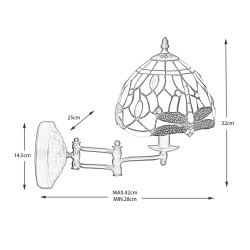 Aplique de Pared Viro Rosa Hierro 60 W 20 x 32 x 28 cm