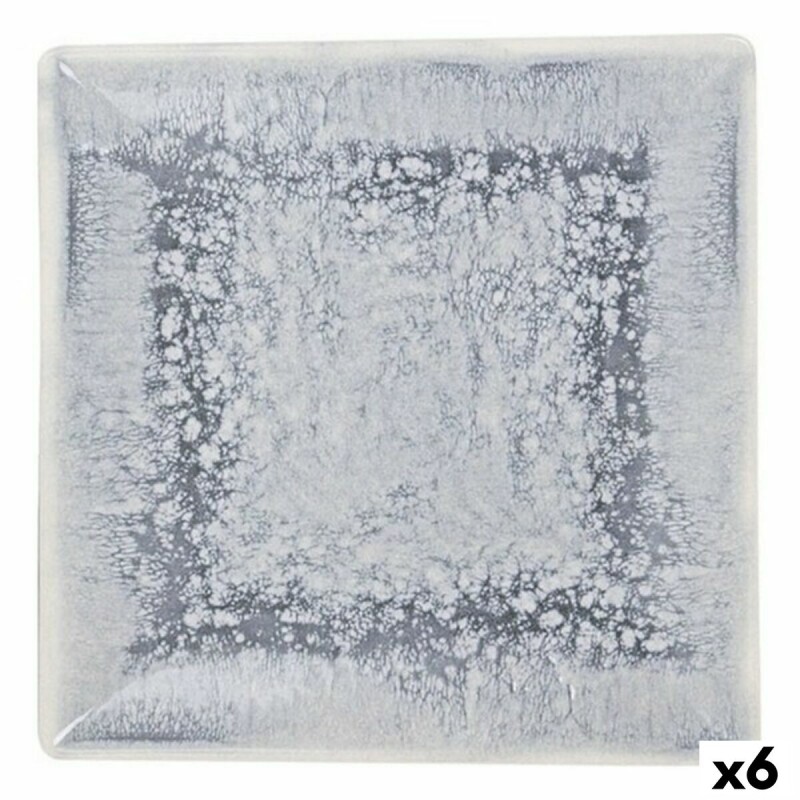 Plato Llano La Mediterru00e1nea Adhara Porcelana 24 x 24 x 2 cm (6 Unidades) (24 x 24 x 2 cm)