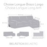 Funda para chaise longue de brazo largo derecho Eysa BRONX Gris oscuro 170 x 110 x 310 cm