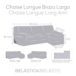 Funda para chaise longue de brazo largo derecho Eysa BRONX Blanco 170 x 110 x 310 cm