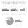 Funda para chaise longue de brazo largo derecho Eysa BRONX Gris 170 x 110 x 310 cm