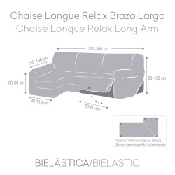 Funda para chaise longue de brazo largo izquierdo Eysa JAZ Blanco 180 x 120 x 360 cm