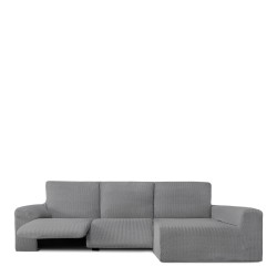 Funda para chaise longue de brazo largo derecho Eysa JAZ Gris 180 x 120 x 360 cm