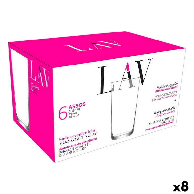 Set de Vasos LAV Assos 490 ml 6 Piezas (8 Unidades)