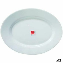 Fuente de Cocina Bormioli Toledo Blanco Vidrio Ovalado 34 x 26,5 x 1,8 cm (12 Unidades)