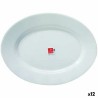 Fuente de Cocina Bormioli Toledo Blanco Vidrio Ovalado 34 x 26,5 x 1,8 cm (12 Unidades)