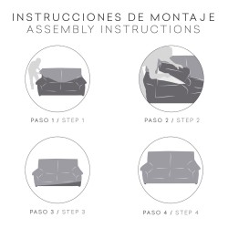 Juego de fundas para sofá Eysa TROYA Gris 70 x 110 x 210 cm 2 Piezas