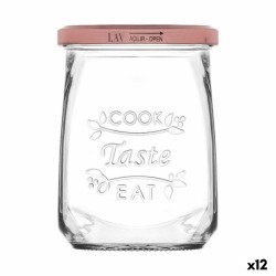 Tarro de Cristal Transparente Inde Tasty 550 ml Con Tapa (12 Unidades)