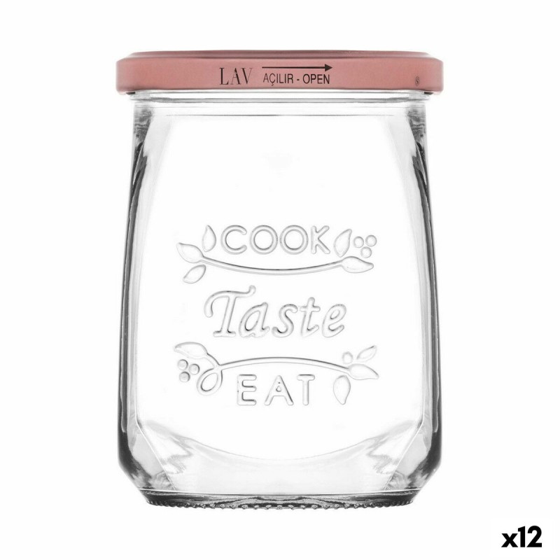 Tarro de Cristal Transparente Inde Tasty 550 ml Con Tapa (12 Unidades)