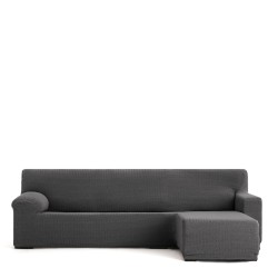 Funda para chaise longue de brazo corto derecho Eysa JAZ Gris oscuro 120 x 120 x 360 cm