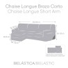 Funda para chaise longue de brazo corto izquierdo Eysa JAZ Gris oscuro 120 x 120 x 360 cm