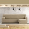 Funda para chaise longue de brazo corto derecho Eysa JAZ Beige 120 x 120 x 360 cm