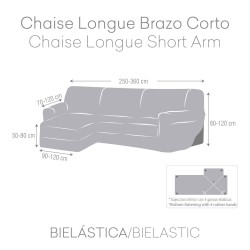 Funda para chaise longue de brazo corto izquierdo Eysa JAZ Azul 120 x 120 x 360 cm