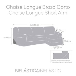 Funda para chaise longue de brazo corto derecho Eysa JAZ Rojo Oscuro 120 x 120 x 360 cm