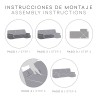 Funda para chaise longue de brazo corto izquierdo Eysa JAZ Blanco 120 x 120 x 360 cm