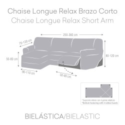 Funda para chaise longue de brazo corto izquierdo Eysa JAZ Beige 120 x 120 x 360 cm